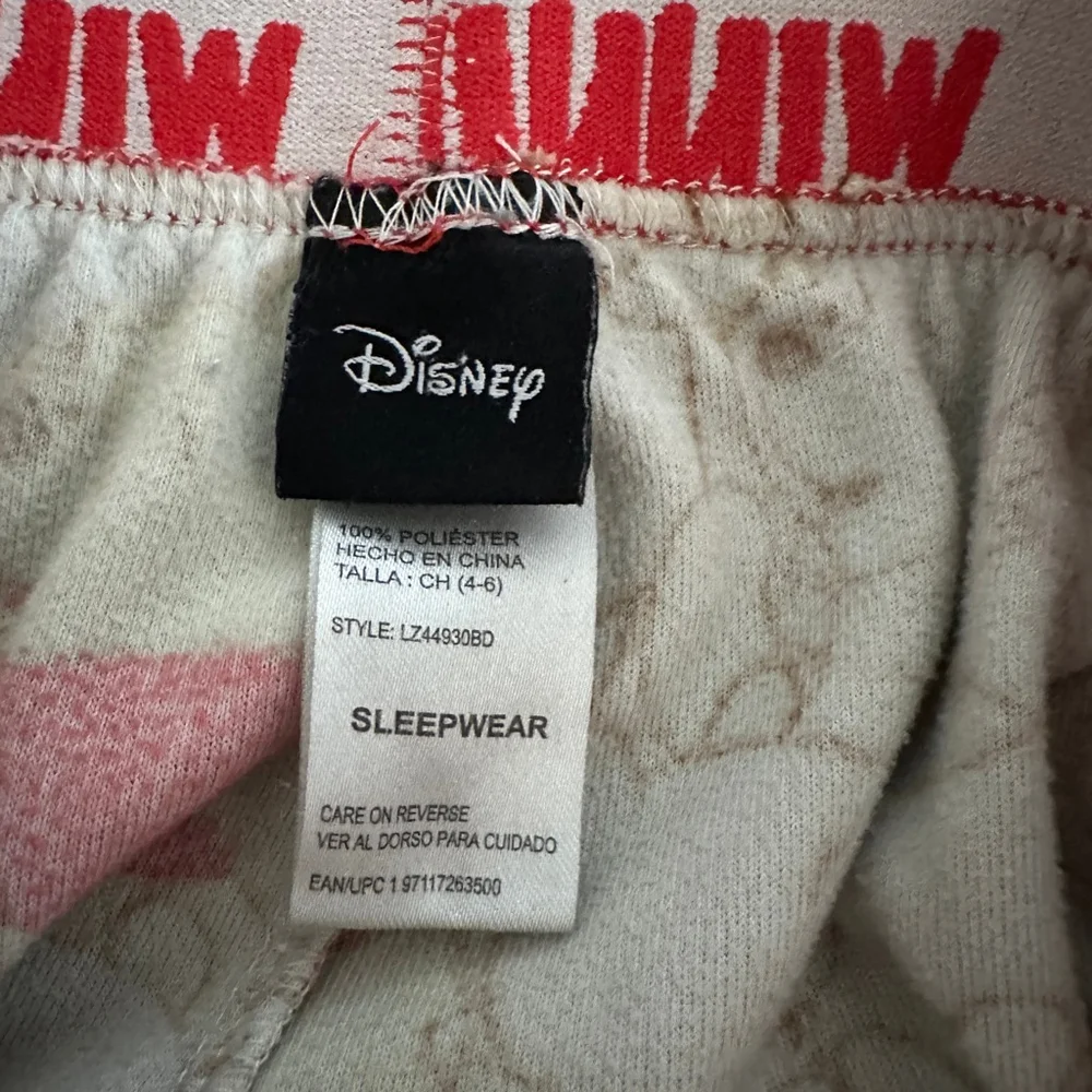 Womens Winnie the Pooh Pajama Pants S Cozy Cute Lounge Beige Red Disney - Picture 2 of 8